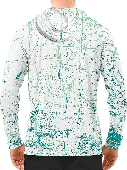 Mint Green Splash-Ink UPF 50+ Sunscreen Hoodie