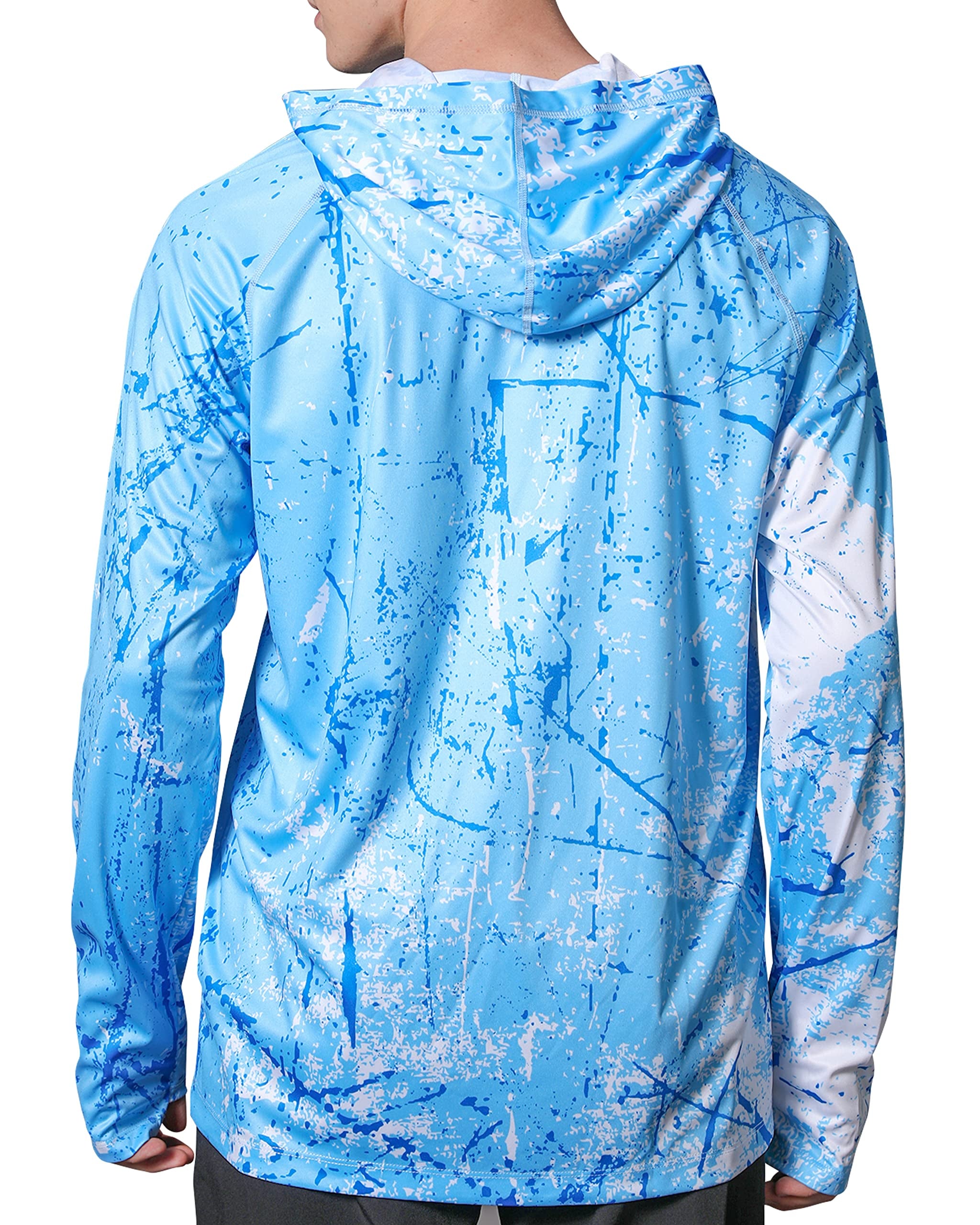 Ocean Blue Splash-Ink UPF 50+ Sunscreen Hoodie