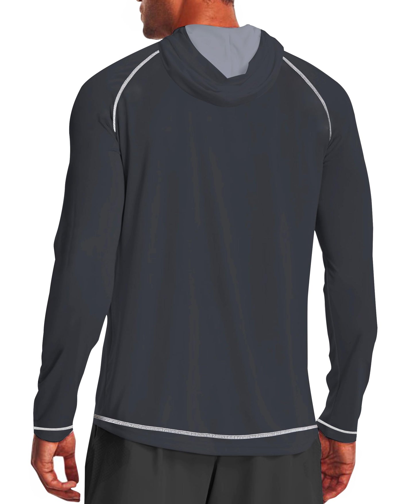Line Grey Solid Color UPF 50+ Sunscreen Hoodie