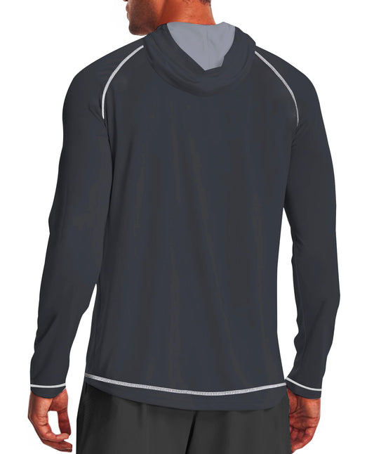 Line Grey Solid Color UPF 50+ Sunscreen Hoodie