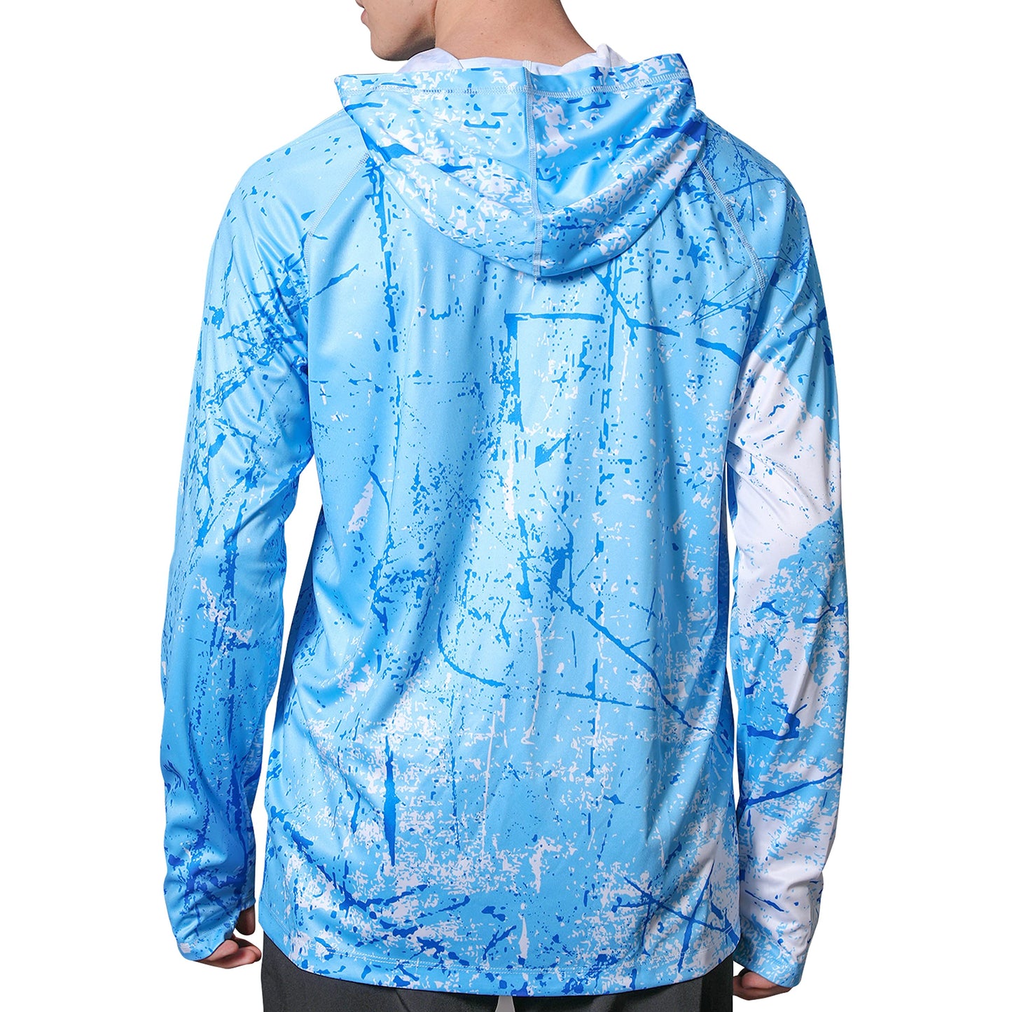 Ocean Blue Splash-Ink UPF 50+ Sunscreen Hoodie