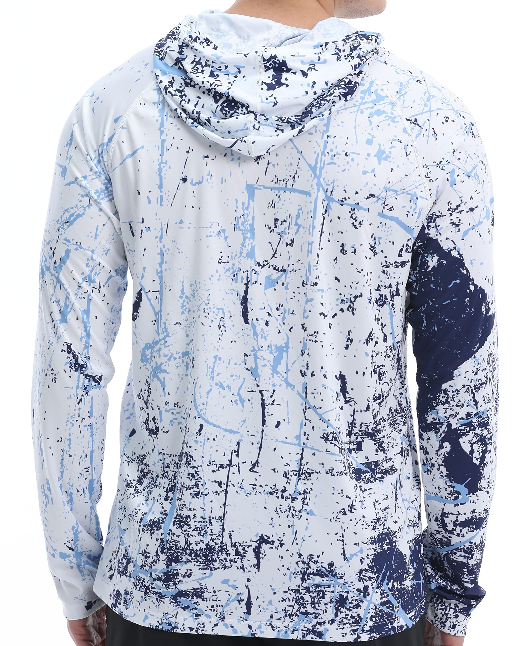 White Splash-Ink UPF 50+ Sunscreen Hoodie