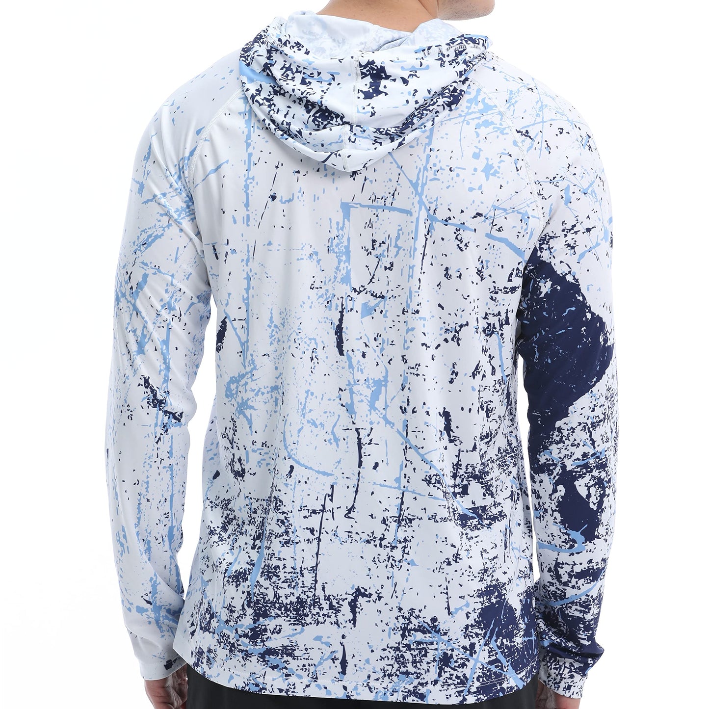 White Splash-Ink UPF 50+ Sunscreen Hoodie
