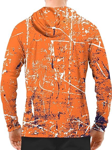 Orange Splash-Ink UPF 50+ Sunscreen Hoodie