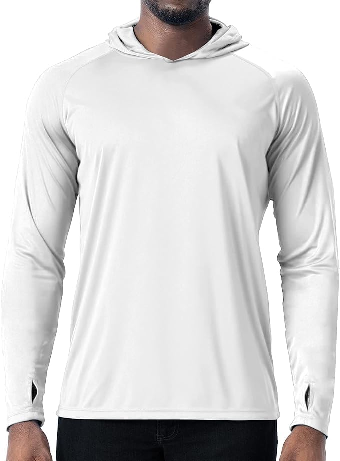 White Solid Color UPF 50+ Sunscreen Hoodie