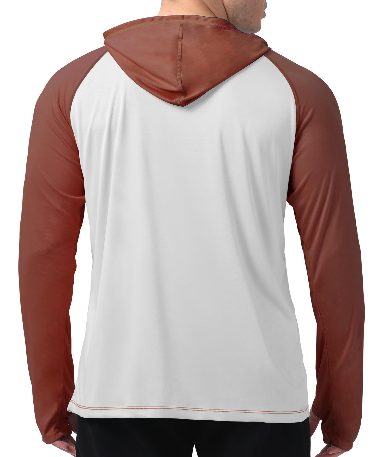 Red & White Color Block UPF 50+ Sunscreen Hoodie