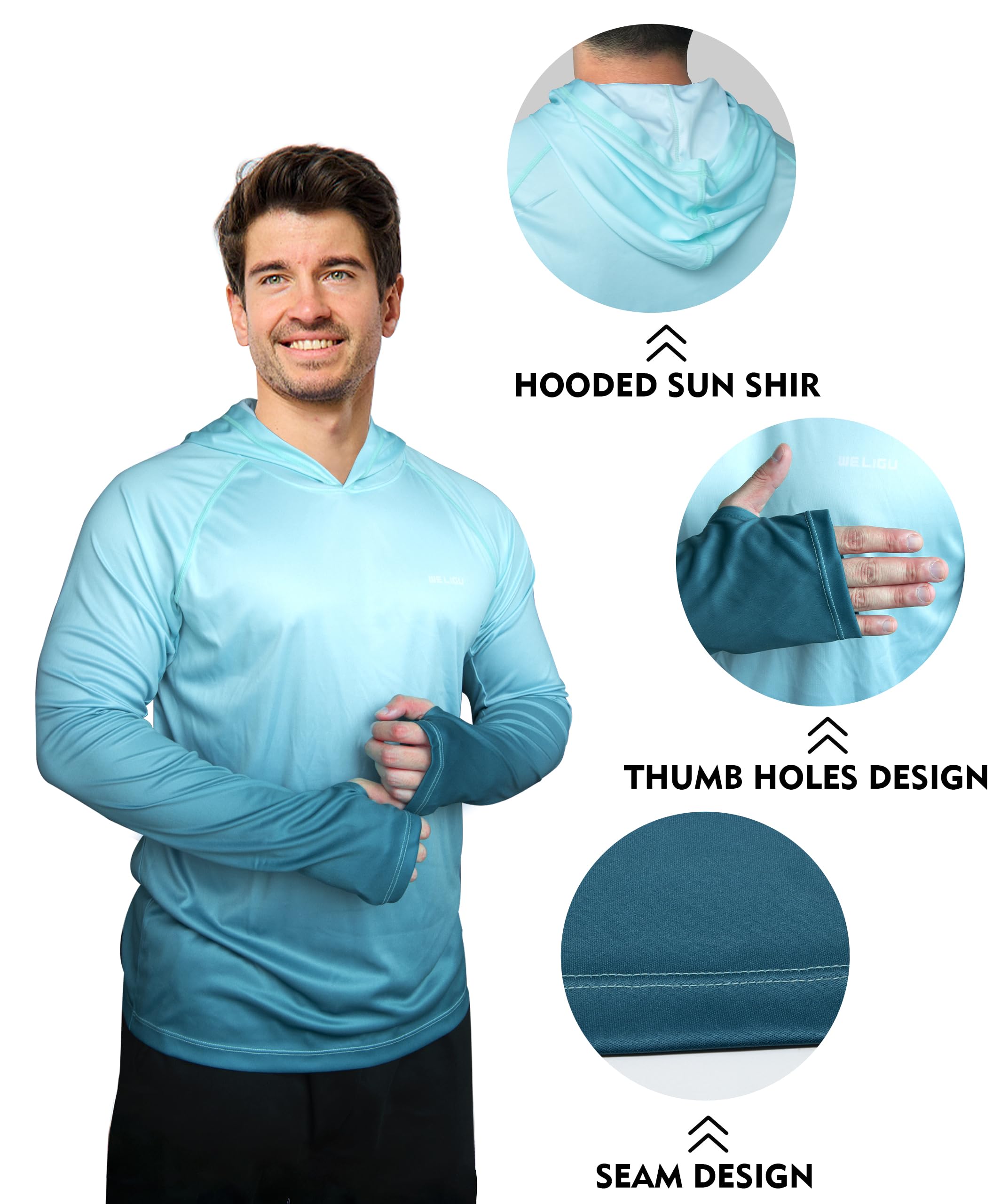 Green Gradient UPF 50+ Sunscreen Hoodie