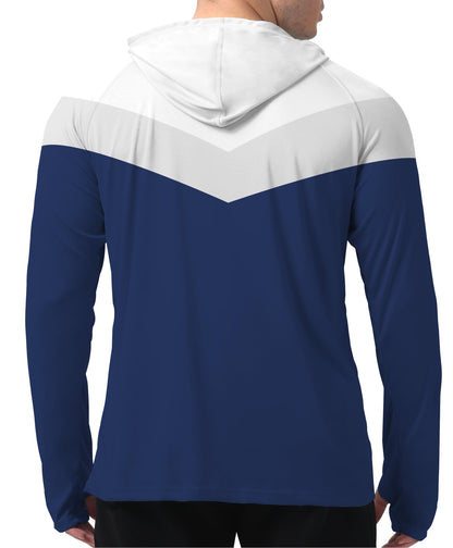Blue Color Block UPF 50+ Sunscreen Hoodie
