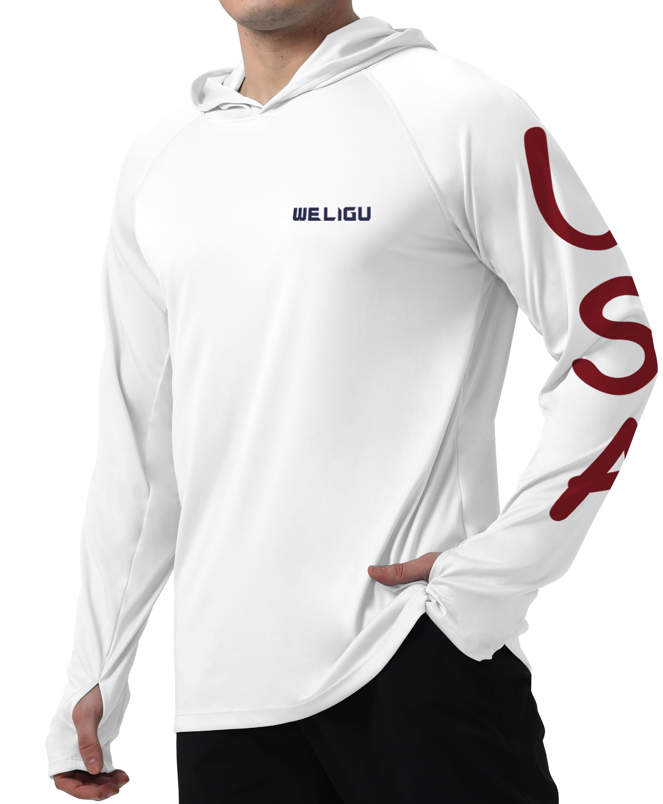 White-Flag Design UPF 50+ Sunscreen Hoodie