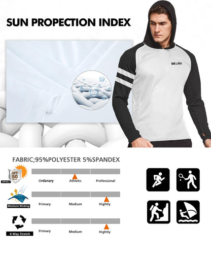 Black Line Color Block UPF 50+ Sunscreen Hoodie