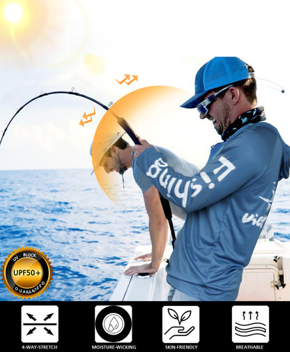 Blue-Fish Design UPF 50+ Sunscreen Hoodie