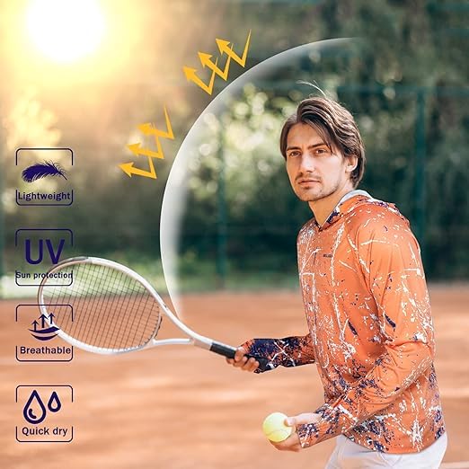 Orange Splash-Ink UPF 50+ Sunscreen Hoodie