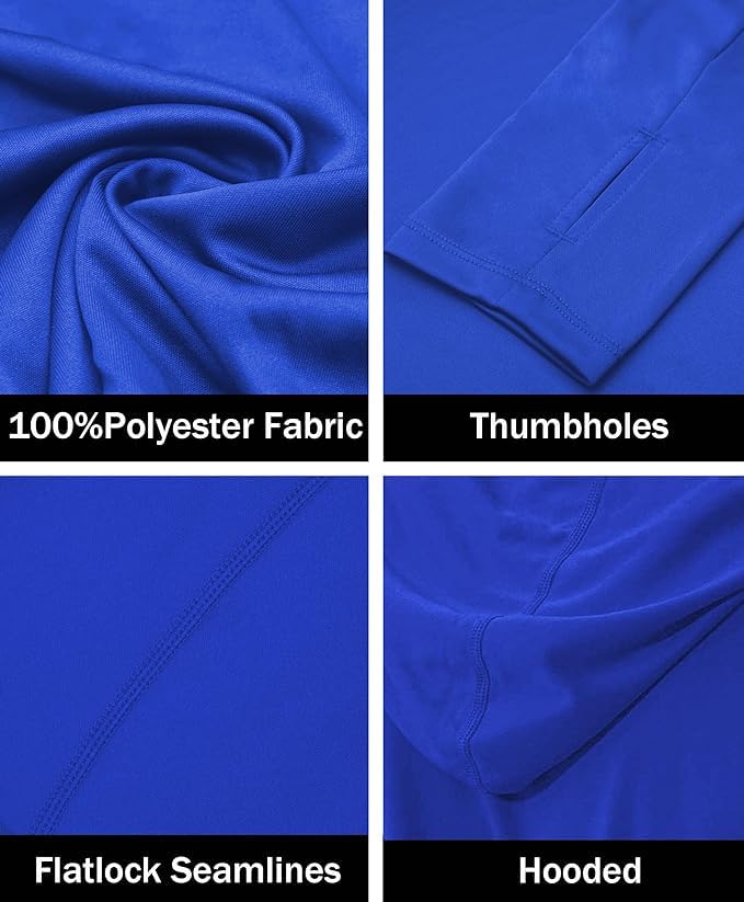 Indigo Solid Color UPF 50+ Sunscreen Hoodie