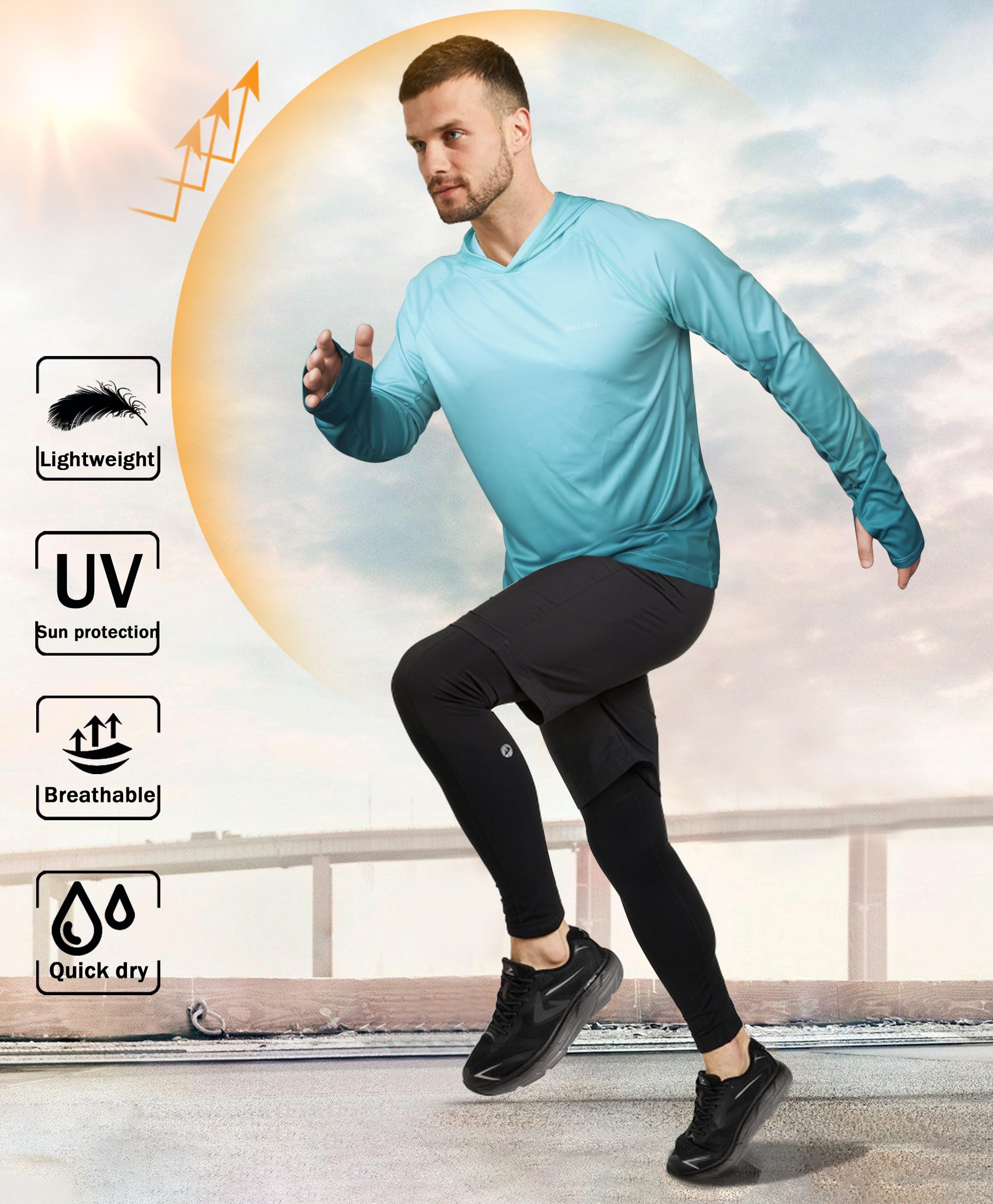 Green Gradient UPF 50+ Sunscreen Hoodie