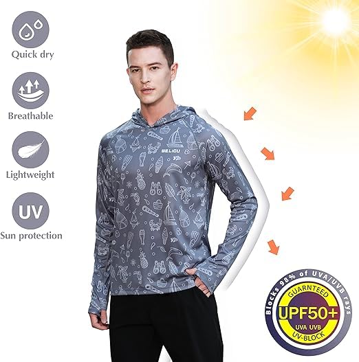 Premium Grey Design UPF 50+ Sunscreen Hoodie