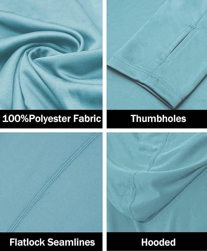 Azure Solid Color UPF 50+ Sunscreen Hoodie