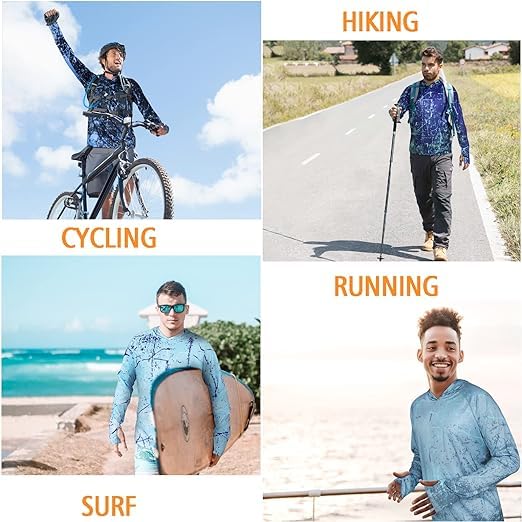 Sky Blue Splash-Ink UPF 50+ Sunscreen Hoodie