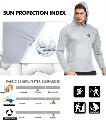 Grey-Fish Design UPF 50+ Sunscreen Hoodie