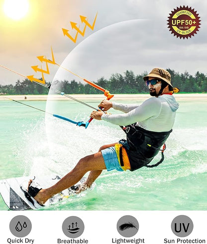 White Solid Color UPF 50+ Sunscreen Hoodie