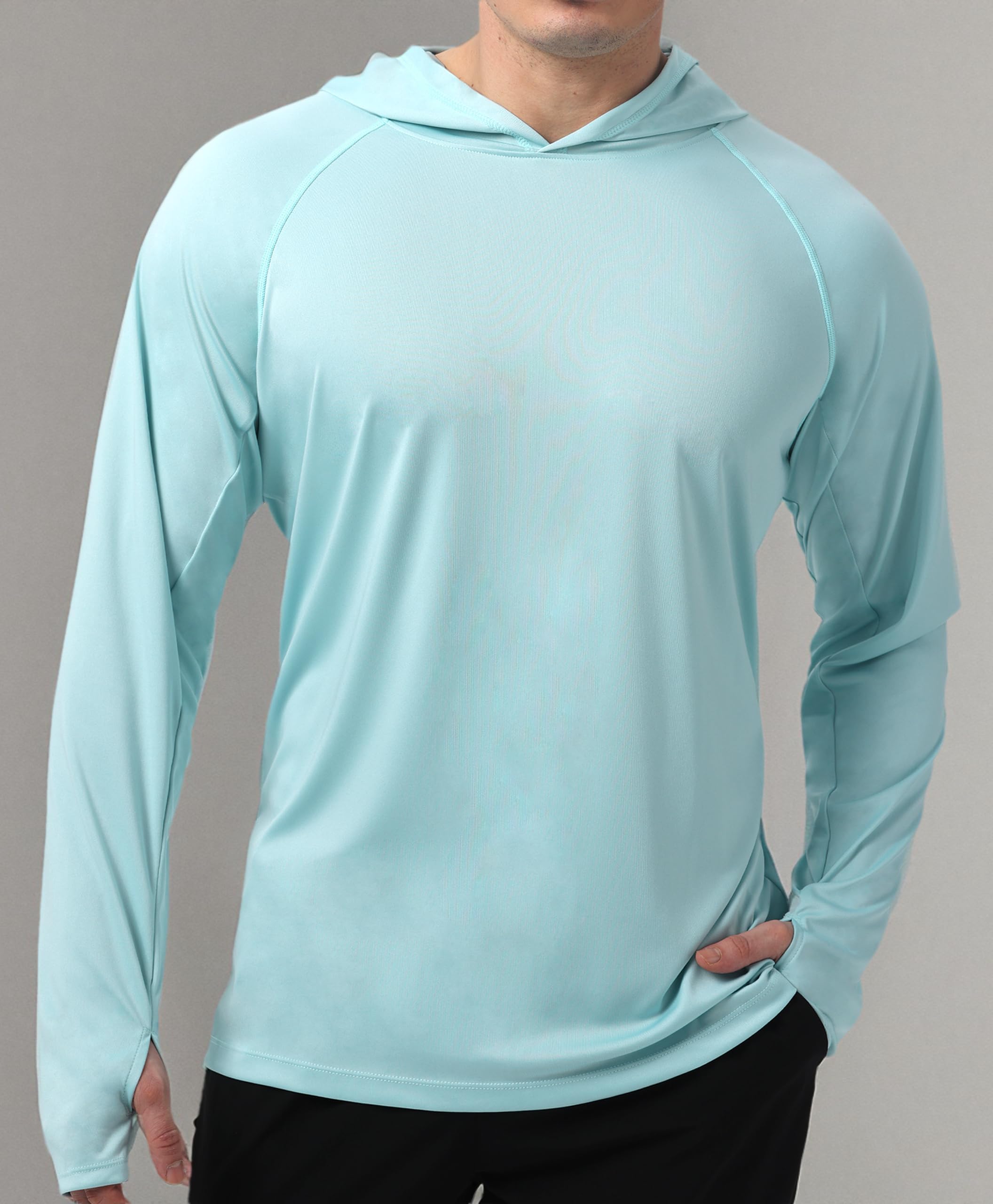 Azure Solid Color UPF 50+ Sunscreen Hoodie
